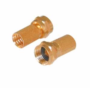 Vergoldeter F Stecker mit Dichtung